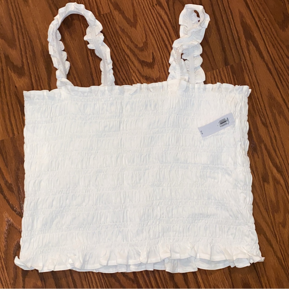 White Textured crop top